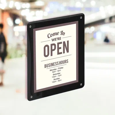 Azar Displays Black Window Sign Holder Frame With Suction Cups, 2-pack