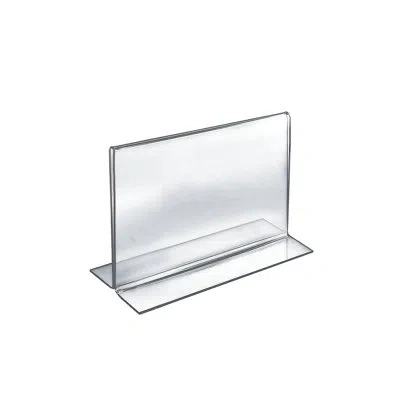 Azar Displays Bottom Loading Clear Acrylic T-frame Sign Holder 10" Wide X 8'' High-horizontal/landscape, 10-pack