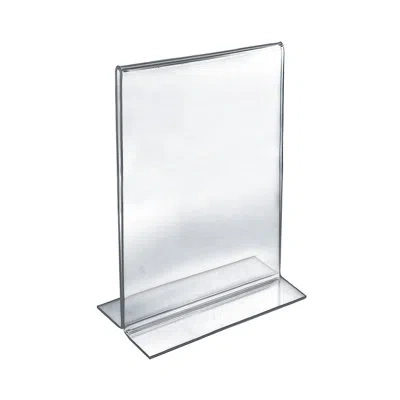 Azar Displays Bottom Loading Clear Acrylic T-frame Sign Holder 11" Wide X 14'' High-vertical/portrait, 10-pack