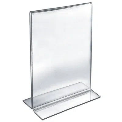 Azar Displays Bottom Loading Clear Acrylic T-frame Sign Holder 11" Wide X 17'' High-vertical/portrait, 10-pack