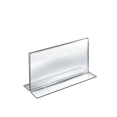 Azar Displays Bottom Loading Clear Acrylic T-frame Sign Holder 11" Wide X 7'' High-horizontal/landscape, 10-pack