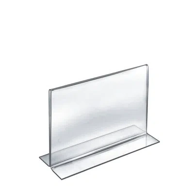 Azar Displays Bottom Loading Clear Acrylic T-frame Sign Holder 11" Wide X 8.5'' High-horizontal/landscape, 10-pack