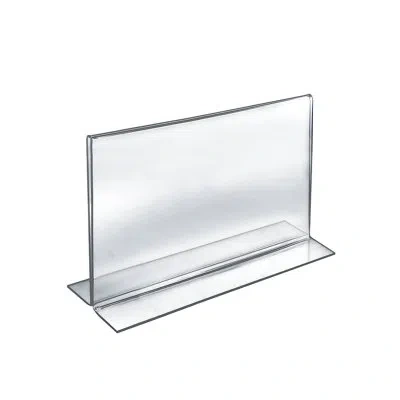 Azar Displays Bottom Loading Clear Acrylic T-frame Sign Holder 12" Wide X 9'' High-horizontal/landscape, 10-pack