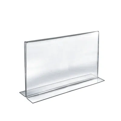 Azar Displays Bottom Loading Clear Acrylic T-frame Sign Holder 14" Wide X 11'' High-horizontal/landscape, 10-pack