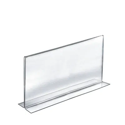 Azar Displays Bottom Loading Clear Acrylic T-frame Sign Holder 14" Wide X 8.5'' High-horizontal/landscape, 10-pack