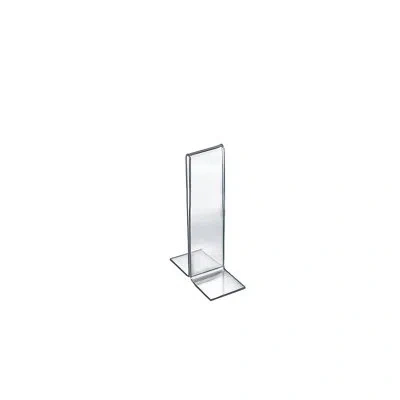 Azar Displays Bottom Loading Clear Acrylic T-frame Sign Holder 2" Wide X 7'' High-vertical/portrait, 10-pack