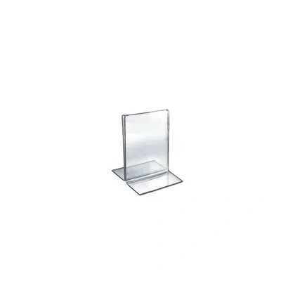 Azar Displays Bottom Loading Clear Acrylic T-frame Sign Holder 3.5" Wide X 5'' High-vertical/portrait, 10-pack