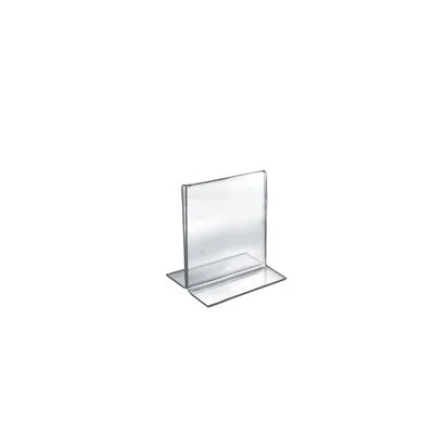 Azar Displays Bottom Loading Clear Acrylic T-frame Sign Holder 4" Wide X 5'' High-vertical/portrait, 10-pack