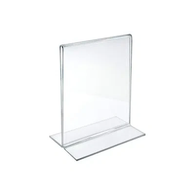 Azar Displays Bottom Loading Clear Acrylic T-frame Sign Holder 4" Wide X 6'' High- Vertical/portrait