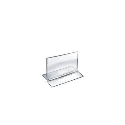 Azar Displays Bottom Loading Clear Acrylic T-frame Sign Holder 5" Wide X 3.5'' High-horizontal/ Landscape, 10-pack