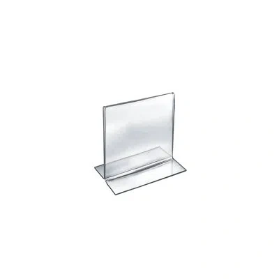 Azar Displays Bottom Loading Clear Acrylic T-frame Sign Holder 5" Wide X 5'' High-vertical/portrait, 10-pack