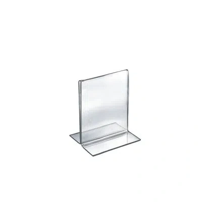 Azar Displays Bottom Loading Clear Acrylic T-frame Sign Holder 5" Wide X 7'' High Vertical/portrait, 10-pack