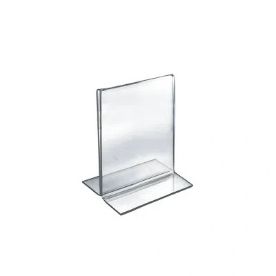 Azar Displays Bottom Loading Clear Acrylic T-frame Sign Holder 5.5" Wide X 7'' High Vertical/portrait, 10-pack