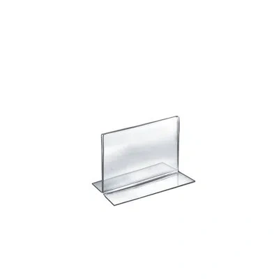 Azar Displays Bottom Loading Clear Acrylic T-frame Sign Holder 6" Wide X 5'' High-horizontal/landscape, 10-pack