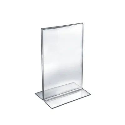 Azar Displays Bottom Loading Clear Acrylic T-frame Sign Holder 7" Wide X 11'' High-vertical/portrait, 10-pack