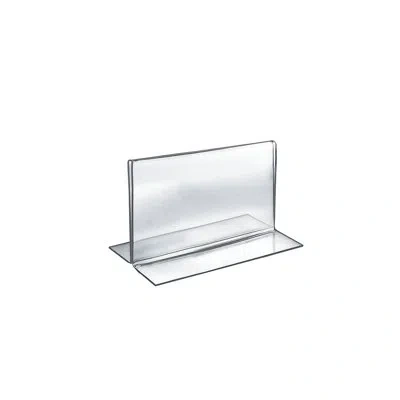Azar Displays Bottom Loading Clear Acrylic T-frame Sign Holder 7" Wide X 5'' High - Horizontal/landscape, 10-pack