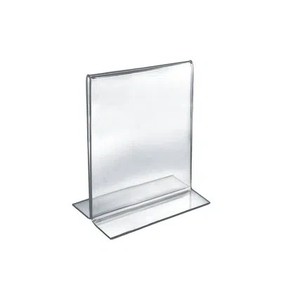 Azar Displays Bottom Loading Clear Acrylic T-frame Sign Holder 8" Wide X 10'' High Vertical/portrait, 10-pack