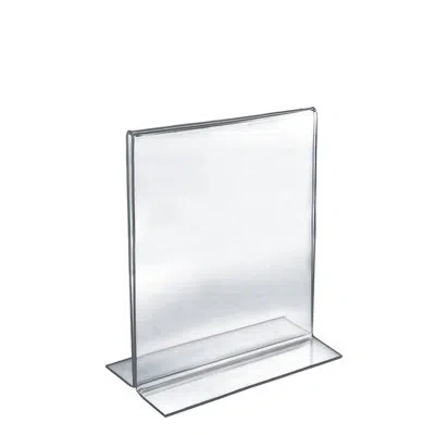 Azar Displays Bottom Loading Clear Acrylic T-frame Sign Holder 9" Wide X 12'' High-vertical/portrait, 10-pack