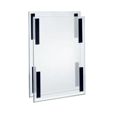 Azar Displays Clear Acrylic Magnet Back Sign Holder Frames 11" W X 17" H - Vertical / Portrait, 2-pack