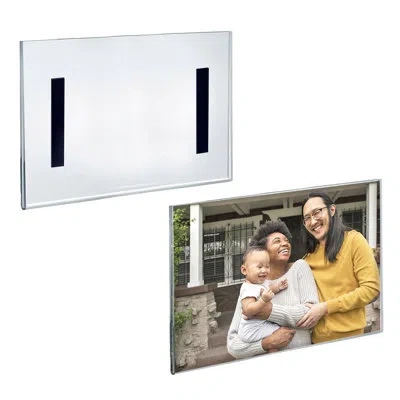 Azar Displays Clear Acrylic Magnet Back Sign Holder Frames 11" W X 8.5" H - Landscape / Horizontal, 2-pack