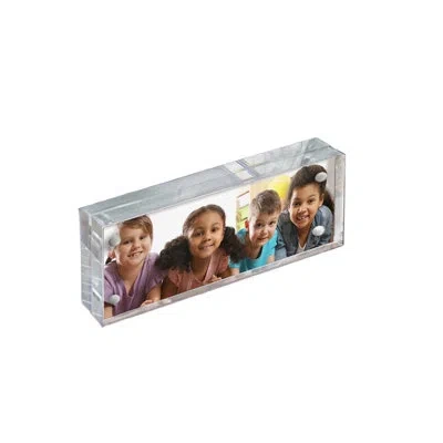 Azar Displays Clear Acrylic Magnetic Photo Frame Block 3" X 8" Vertical/horizontal
