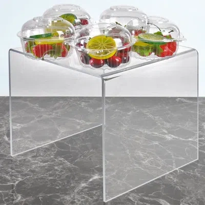 Azar Displays Clear Acrylic Riser Pedestal Display 7.5"w X 7.5"d X 7.5"h, 4-pack