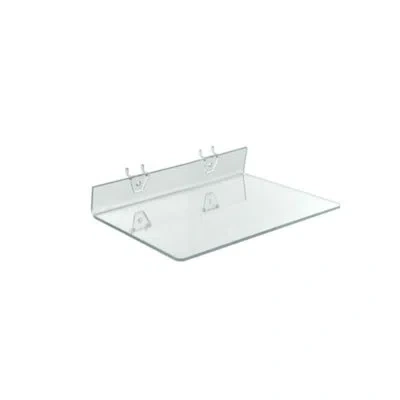 Azar Displays Clear Acrylic Shelf For Pegboard & Slatwall 13.5" X 8" X 2", 4-pack