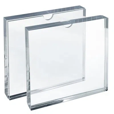 Azar Displays Clear Block Sign Holder Frame 6"h X 6"l, Top Load, 2-pack