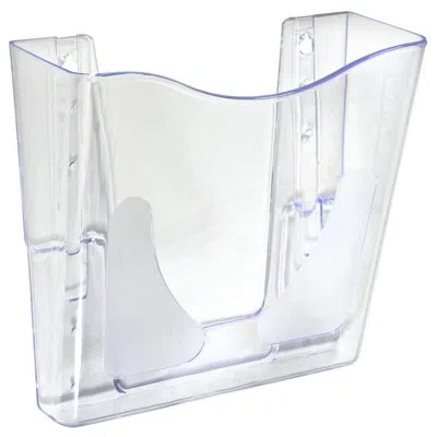 Azar Displays Clear Single Vertical Pocket Wall Mount File Holder For Office, Home And School, 2-pack
