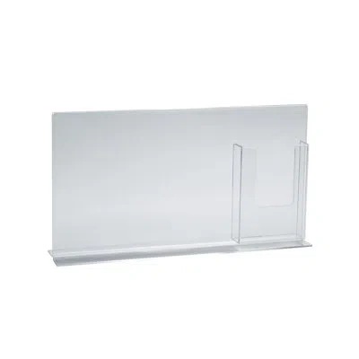 Azar Displays Double-foot Sign Holder W/ Trifold Pocket: 11" W X 8.5" H Graphic Size. Overall Frame Size: 16" W X  In Clear