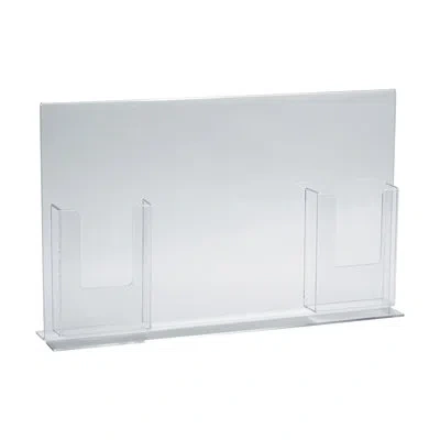Azar Displays Double-foot Sign Holder W/ Two Trifold Pockets: 8.5" W X 11" H Graphic Size. Overall Frame Size: 18" In Clear