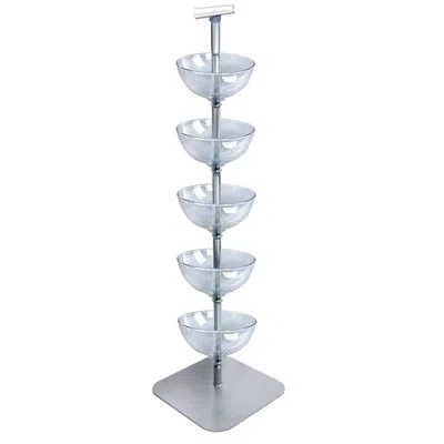 Azar Displays Five-tiered 12" Bowl Floor Display In Clear