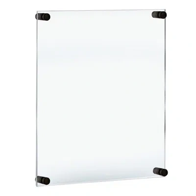 Azar Displays Floating Acrylic Wall Frame With Black Stand Off Caps: 22" X 28" Graphic Size, Overall Frame Size: 2 In Black,clear