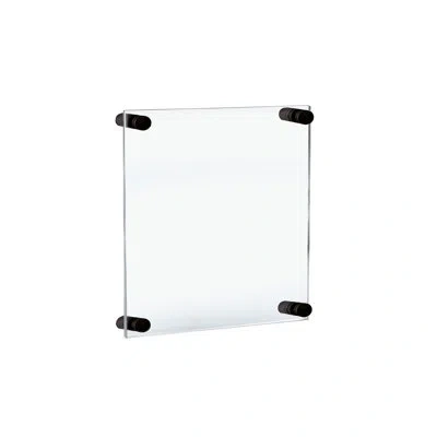 Azar Displays Floating Acrylic Wall Frame With Black Stand Off Caps: 8.5" X 14" Graphic Size, Overall Frame Size:  In Black,clear