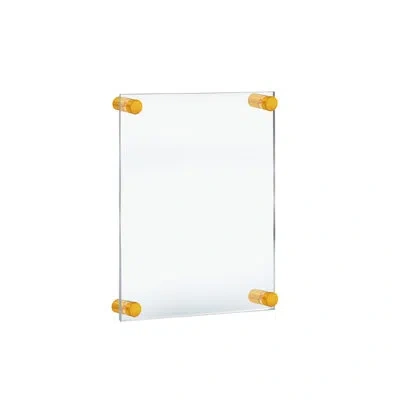 Azar Displays Floating Acrylic Wall Frame With Gold Stand Off Caps: 17" X 22" Graphic Size, Overall Frame Size: 21 In Black,clear