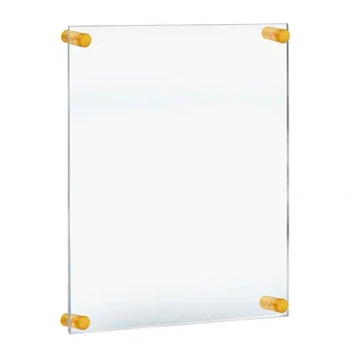 Azar Displays Floating Acrylic Wall Frame With Gold Stand Off Caps: 22" X 28" Graphic Size, Overall Frame Size: 26 In Black,clear