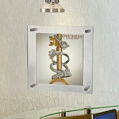 Azar Displays Floating Acrylic Wall Frame With Silver Stand Off Caps: 11" X 14" Graphic Size, Overall Frame Size:  In Clear