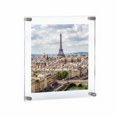 Azar Displays Floating Acrylic Wall Frame With Silver Stand Off Caps: 16" X 20" Graphic Size, Overall Frame Size:  In Clear;silver