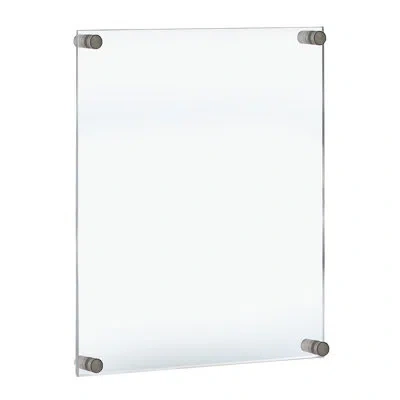 Azar Displays Floating Acrylic Wall Frame With Silver Stand Off Caps: 22" X 28" Graphic Size, Overall Frame Size:  In Clear