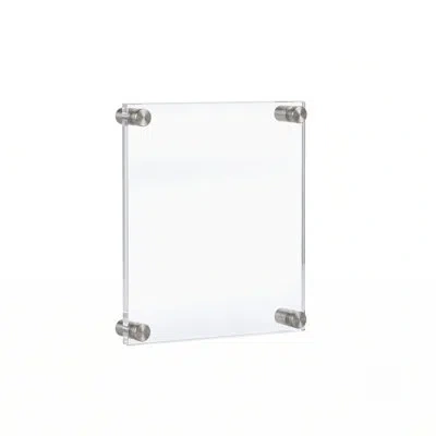 Azar Displays Floating Acrylic Wall Frame With Silver Stand Off Caps: 8" X 10" Graphic Size, Overall Frame Size: 1 In Clear;silver
