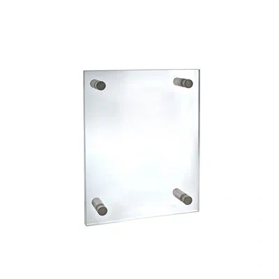 Azar Displays Floating Acrylic Wall Frame With Silver Stand Off Caps: 8.5" X 11" Graphic Size, Overall Frame Size: In Clear