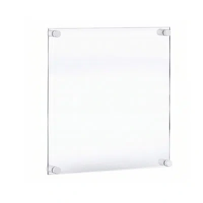 Azar Displays Floating Acrylic Wall Frame With White Stand Off Caps: 16" X 20" Graphic Size, Overall Frame Size: 2 In Clear;white