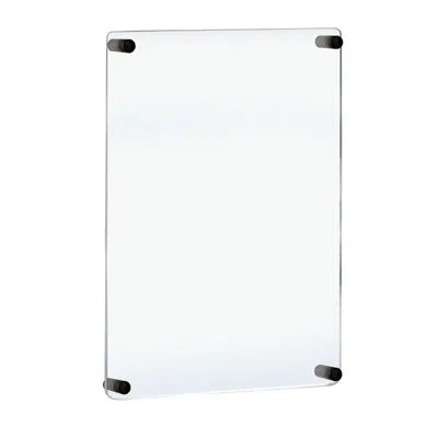 Azar Displays Floating Styrene Wall Frame With Rounded Edges, Black Stand Off Caps: 22" X 28" Graphic Size, Overal