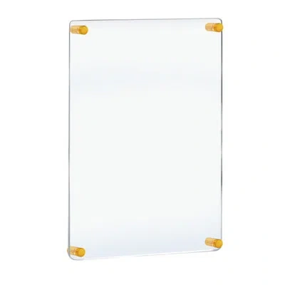 Azar Displays Floating Styrene Wall Frame With Rounded Edges, Gold Stand Off Caps: 22" X 28" Graphic Size, Overall