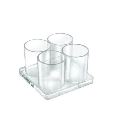 Azar Displays Four Cup Acrylic Deluxe Holder In Clear
