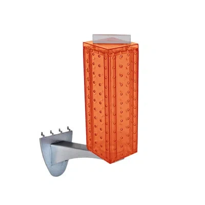 Azar Displays Four-sided 4"w X 12"h Pegboard Tower With Extension Rod In Orange