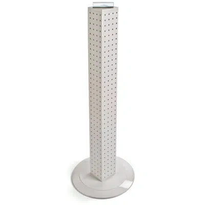 Azar Displays Four-sided 4"w X 36"h Pegboard Tower With Revolving 14.5" Base In White