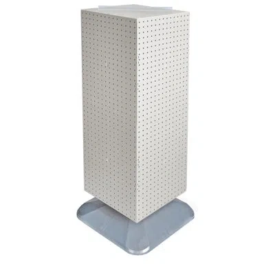 Azar Displays Four-sided Pegboard Tower Floor Display On Revolving Base. Spinner Rack Stand. Panel Size: 14"w X 40