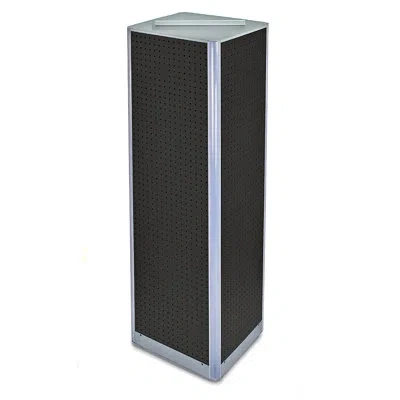 Azar Displays Four-sided Pegboard Tower Floor Display On Revolving Base. Spinner Rack Stand. Panel Size: 16"w X 60