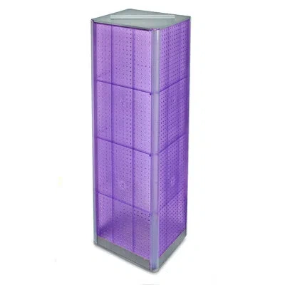 Azar Displays Four-sided Pegboard Tower Floor Display On Revolving Base. Spinner Rack Stand. Panel Size: 16"w X 60